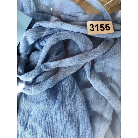 SKIMS Crinkle Silk Chiffon Cover Up Pants Drawstring Sheer Iris Blue NWT Size 4X - Picture 9 of 9